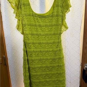 Guess Green Tiered Ruffled Sundress
